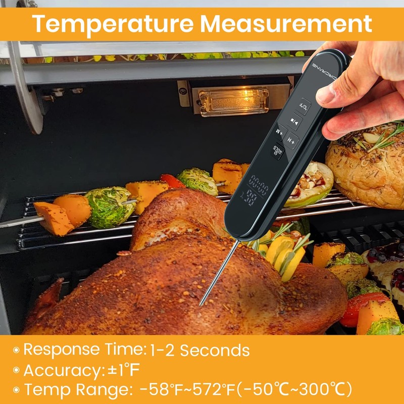 Circrane Digital Instant Read Thermometer, LED Hight Bright Screen with