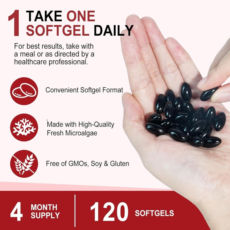 Astaxanthin 12mg Softgels from Microalgae – 120 Capsules – Antioxidant