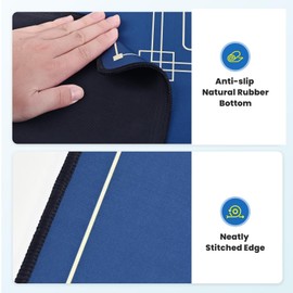AAXKK 70 x 35 Texas Hold'em Practical Blue Poker Mat Portable Poker Table Tops Cards Game Mat Pad Topper Waterproof, Easily Clean & Glide Over, Anti-Slip, Odorless with Storage Bag