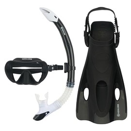 Aqualung Nabul Snorkeling Set, Black, Large/X-Large