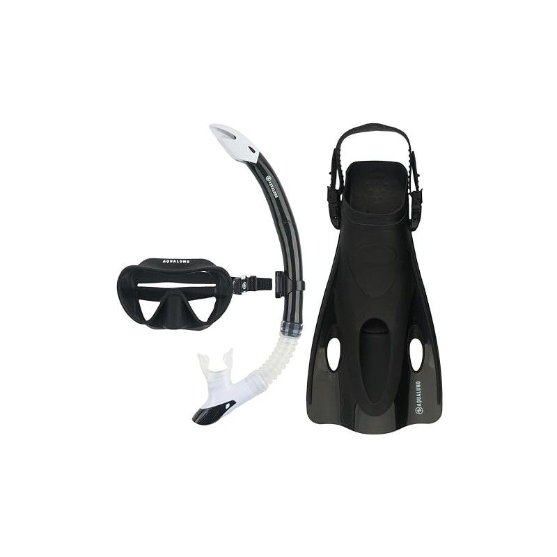 Aqualung Nabul Snorkeling Set, Black, Large/X-Large