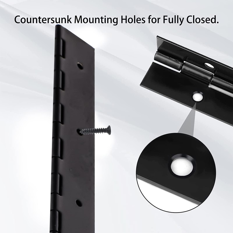EYSOLD 16-Inch Black Continuous & Piano Hinges - 4 PCS