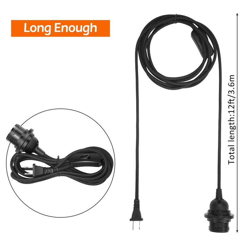 6 Pack Plug in Hanging Light Kit for Christmas E26/e27