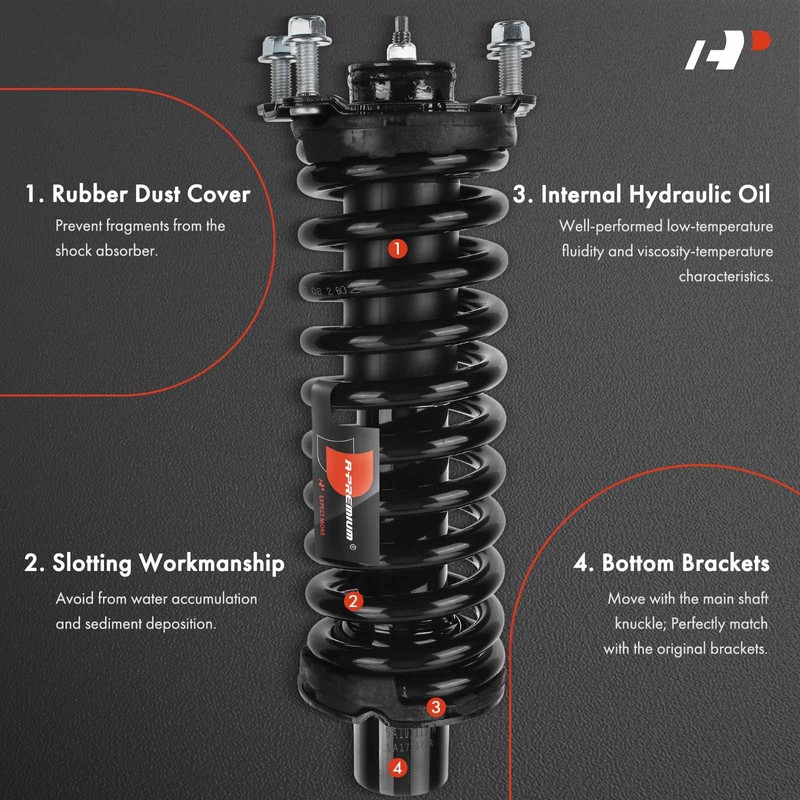 A-Premium Front Pair (2) Complete Strut & Coil Spring Assembly