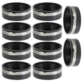 Supply Giant 3972x10 Flexible Pvc Pipe Cap with Stainless Steel Clamps, 5 Inch Black (Pack of 10)