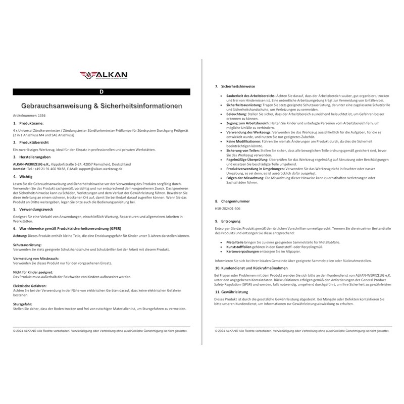 4 x Universal Spark Plug Tester / Ignition Spark Tester