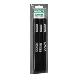 DIXON Industrial Carpenter Pencils, Medium, Black and Silver, 6-Pack, (14206)