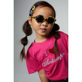KOMONO Lou JR. Yellow Jungle Kids Round Sunglasses with UV Protection and Scratch-Resistant Lenses, For Girls and Boys Ages 3-5