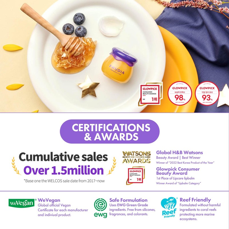 FRUDIA FRUDIA Blueberry Honey Lip Balm, Exfoliating & Moisturizing Dewy