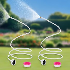 2 Pack Hose Misters for Outside Patio, 60 Inch Flexible Misting System Cooling Stand Portable Water Mist for Outdoor, Hose Mister for Chicken Coop, Garden, Backyard, Bird Bath-Upgraded Thickened Mist