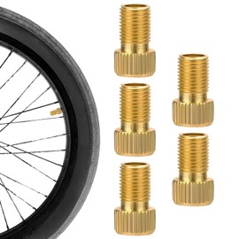 Pack of 5 French Valve Adaptor Bicycle Valve Adapter with Sealing Ring Brass DV SV to AV Conversion Adapter Valve Attachment Bicycle Accessories