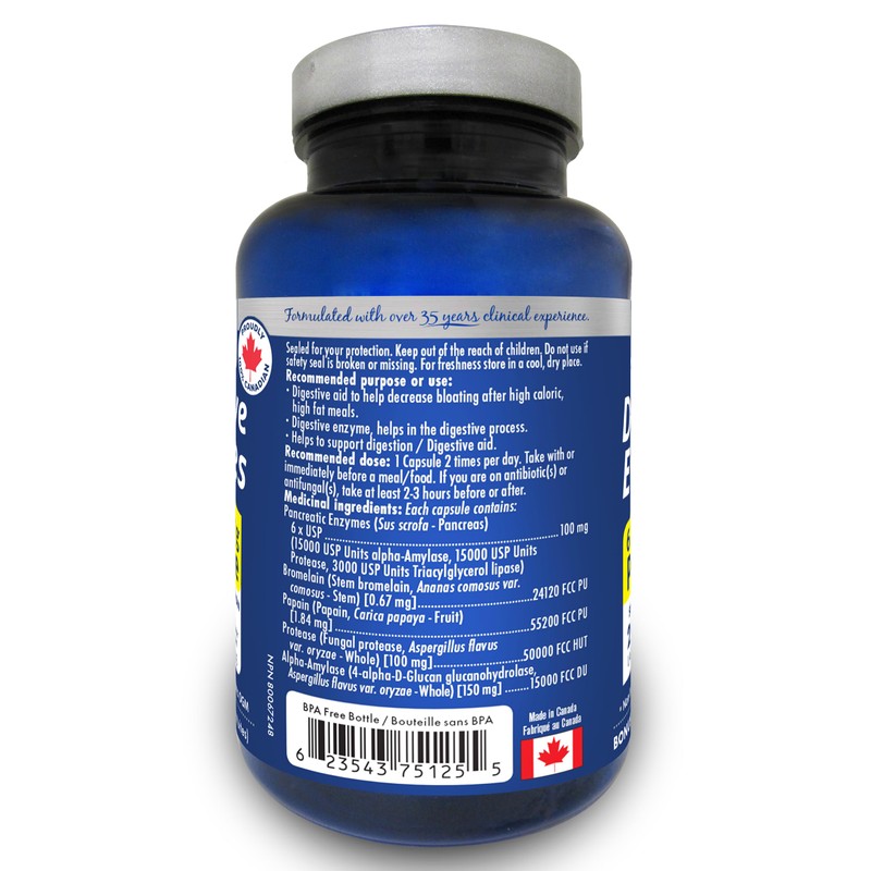 NAKA 75 caps Naka Platinum Digestive Enzymes, 6 X USP