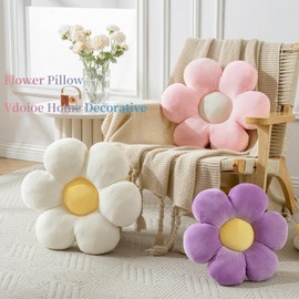 Vdoioe Flower Pillow,19.6" Cute Daisy Pillow Flower Shaped Throw Pillow Spring Home Decorative Seating Cushion