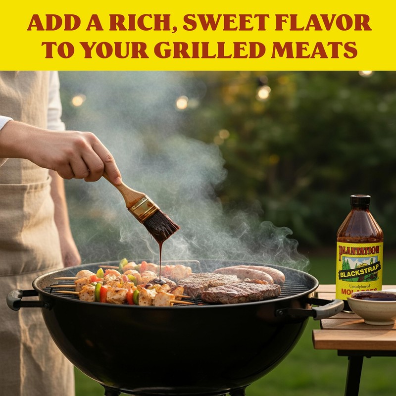 Plantation Blackstrap Molasses 15 oz Bottle – Unsulphured, Rich Robust