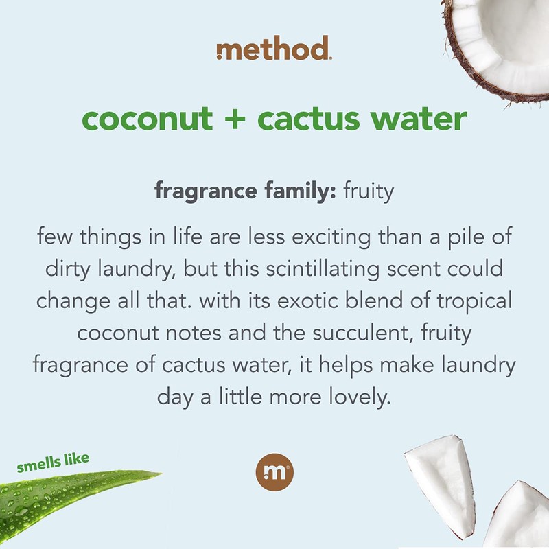 Method Liquid Laundry Detergent, Coconut + Cactus Water, 66 Loads