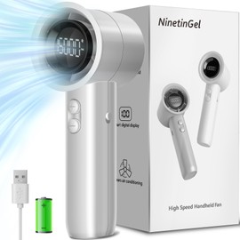 NinetinGel Portable Handheld Fan with 100-Speed Adjustable,Turbocharged Strong Airflow Mini Fan,5000mAh Battery Rechargeable Personal Fan - Ideal Gift for Women Men Travel,Camping,Outdoor