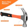 8/16/24oz Straight Rip Fiberglass General Purpose Claw Hammer, with Smooth