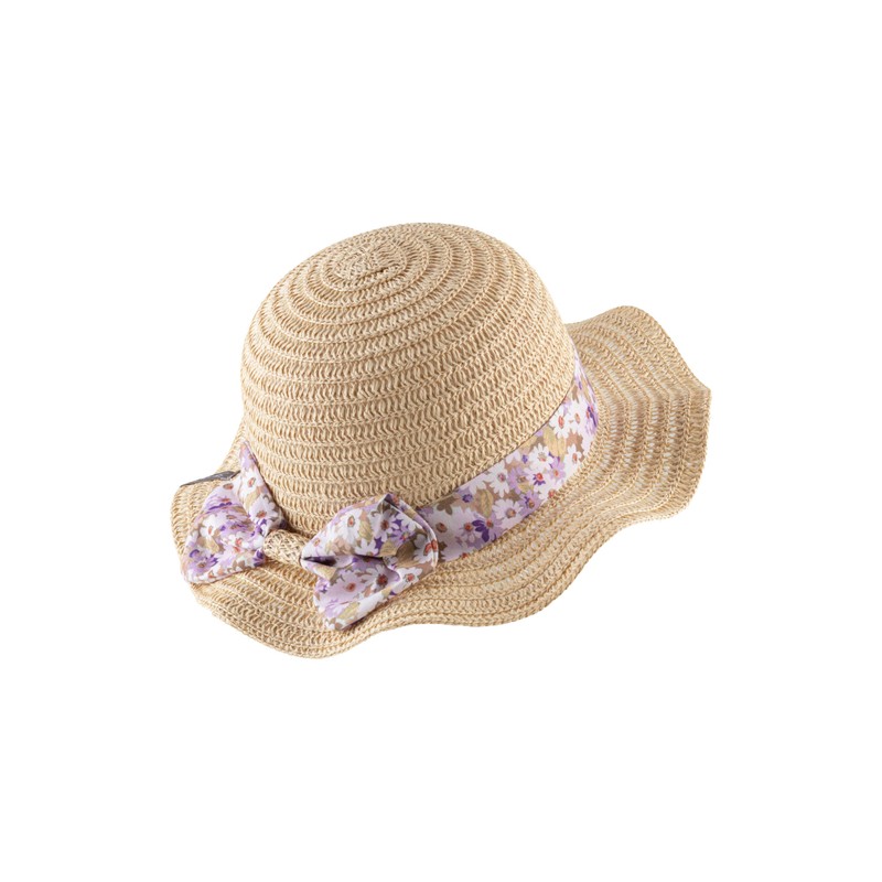 Sterntaler Girls Kids Straw Hat with Wave Edge Hat, sand
