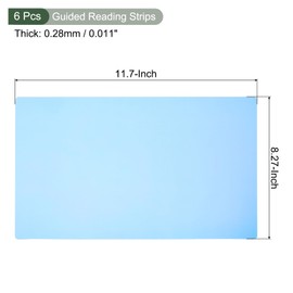 YOKIVE 6 Pcs Guided Reading Strips, Book Colored Overlay Bookmark Correction Gel Lighting Filter, Great for Classroom (Sky Blue, 11.7"x8.3")