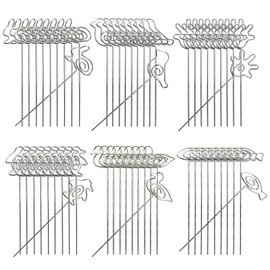 Woohome Pack of 60 Metal Photo Holders 6 Shape Animal Metal Wires Memo Clip Table Number Clip Photo Stand, DIY Craft Holder Made of Metal for Card Memo Wedding Decoration