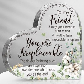 Spiareal Friends Gifts for Women Friendship Bestie Plaque Graduation Best Flower Sister Birthday Thank You Gift for Female Acrylic Friendship(Cotton Style)