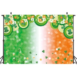 LTDKAEN Happy St Patrick's Day Backdrop Spring Green Lucky Irish Shamrock Photography Background Ireland National St Patrick's Day Party Decoration(7×5FT)
