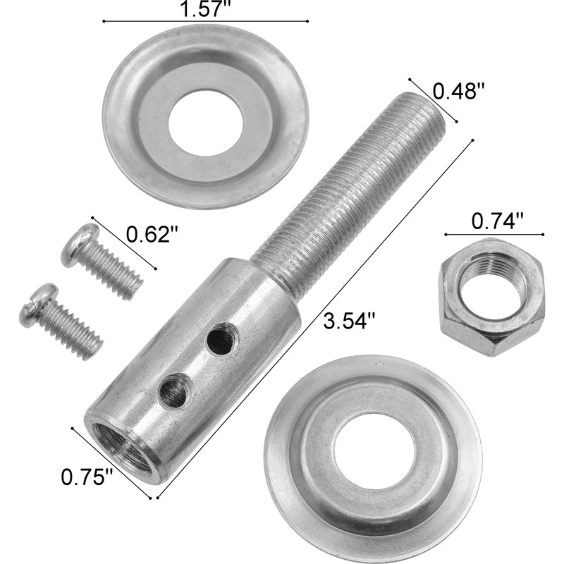 Generic 1/2" Motor Shaft Arbor Extension Grinder Polish Buffer, Aluminum