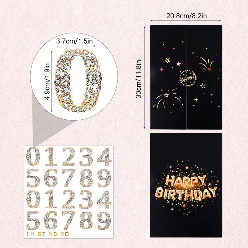 Happy Birthday Signature Book, Birthday Guest Book with Number Stickers