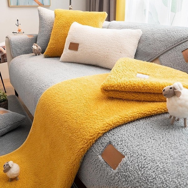 Velvet Sofa Cover, 1, 2, 3, 4 Seater, Soft Couch Cover, L Shape, Non-Slip Sofa Throw, Cuddly Sofa Cover, Corner Sofa, Sofa Protector for Dogs.
