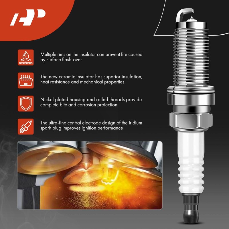 A-Premium Set of 4 Ignition Coil Pack and Iridium Spark