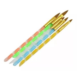 noved Set Con 5 Pinceles Profesionales Kolinsky Uñas 4,6,8,10,12