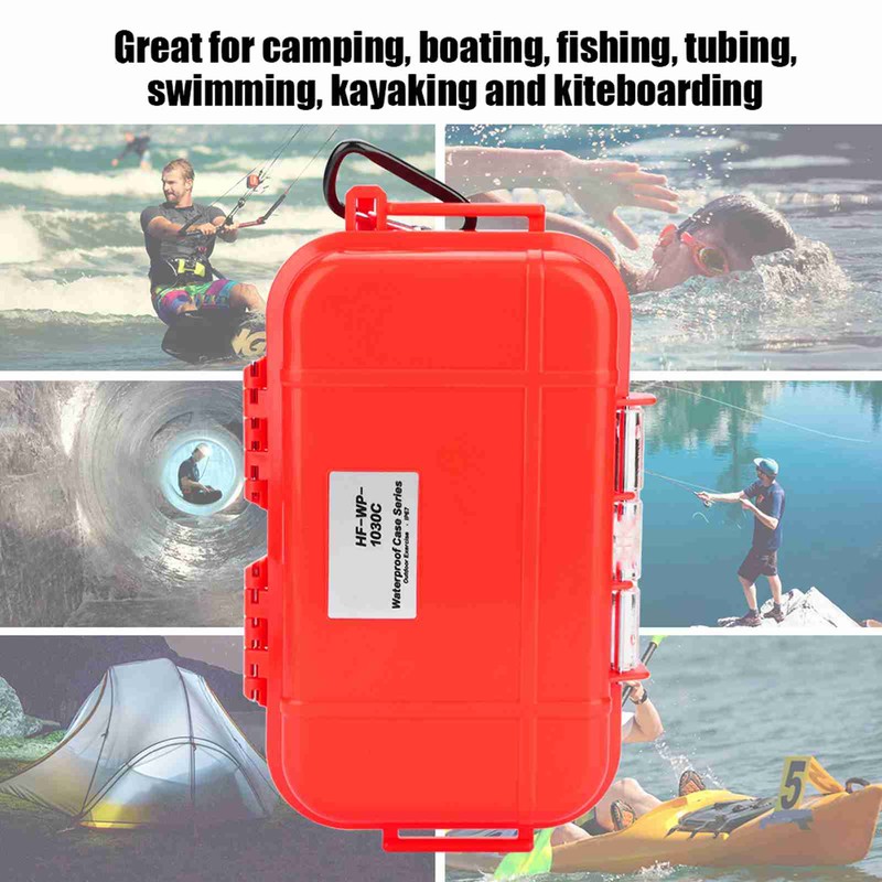Outdoor Survival Shockproof Waterproof Storage Case Airtight Carry Box Container(Red)