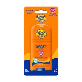 Banana Boat Sport Ultra - Protector solar en barra SPF 50, 1.5 onzas | Protector solar de tamaño de viaje, mini protector solar SPF, libre de oxibenzona, 1.5 onzas