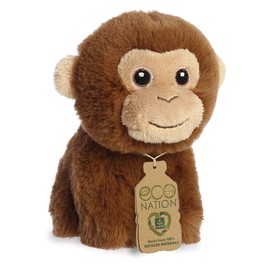 Aurora® Eco-Friendly Eco Nation™ Mini Monkey Stuffed Animal - Environmental Consciousness - Recycled Materials - Brown 5 Inches