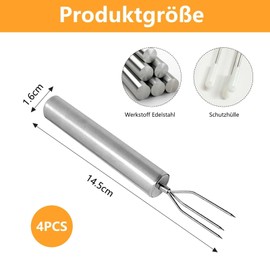 VZU Pack of 4 jacket potato fork, potato fork, 18.3 x 1.9 cm, potato picker, fruit and vegetable fork, corn fork, reusable peeling aid, portable barbecue tool for camping, hiking