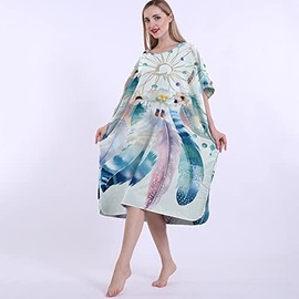 Poncho de Surf, Bata de Playa, Poncho de Toalla de Playa con Capucha | Poncho Natacion, Secado Rápido, Bata de Surfista y Playa, Para Mujer y Hombre, 