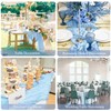 3 Pack Baby Blue Table Runner Boho Gauze Cheesecloth Table