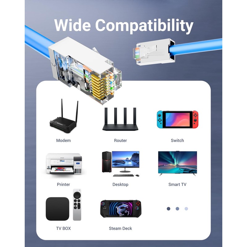 VCE 25-Pack Cat6 Shielded RJ45 Pass Through Connectors with RJ45