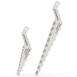 2Pcs Mini Tech Gauge 32nds Brake Pad Measuring Tool, 2-in-1 32ths(16ths)-Labeled Technician Gauge for Brake Lining & Drum Wear, No Wheel Removal Needed
