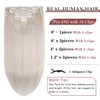 Clip in Hair Extensions Real Human Hair #60 Platinum Blonde