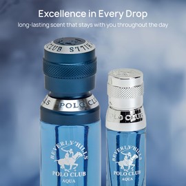 Beverly Hills Polo Club BHPC Men's Eau De Toilette Bonus Pack, featuring 1.7 oz EDT + Bonus 0.5 oz EDT (Aqua)