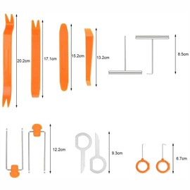 JZK 12 x Car Radio Audio Stereo Disassembly Lever Tool Set Trim Wedges Removal Tool Kit for Car Interior Dashboard Door Panel and Plates, Orange