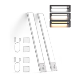 Joyzy Motion Sensor Closet Lights with Color Temperature and Brightness Adjustment, LED Rechargeable Closet Lighting for Wireless Exrtra-Thin Pantries Under Counter Light Pantry Lights (2, 11.8 inch)