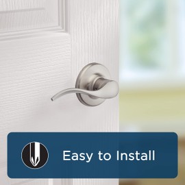 Weiser Belmont Satin Nickel Door Handle, Left-Handed Half Dummy Lever, Non-turning Interior Door Handles for Wardrobe, Closet Door & French Doors,Cabinet Handle/Cupboard Handles,Traditional Home Décor