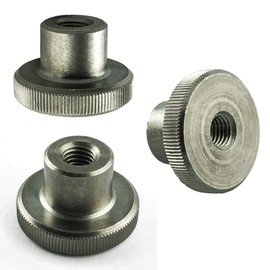 M4 (2 pieces) knurled nuts, high shape, stainless steel VA A1 V1A, knurled nuts, rust-proof, with collar, thumb nuts, DIN 466 AGBERG