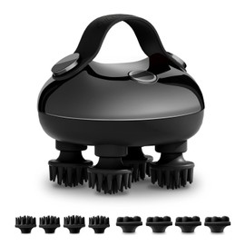 Scalp Massager, Electric Head Massager with 3 Kneading Modes and 8 Removable Massage Claws, Portable Handheld IPX7 Waterproof Head Massager for Body Relaxation and Stress Relief