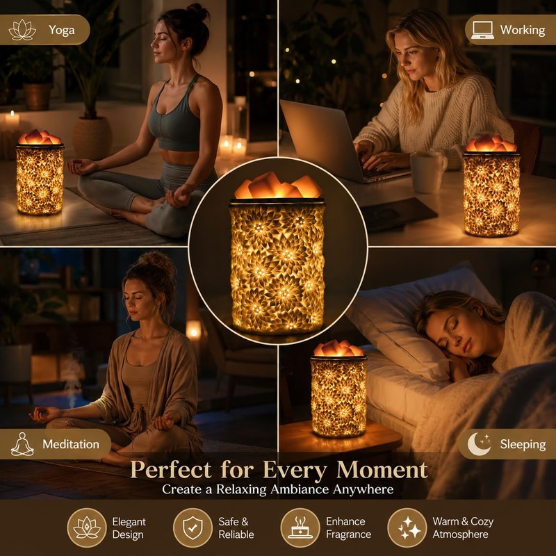 Wax Melt Warmer with Timer White Ceramic Electric Christmas Dimmable