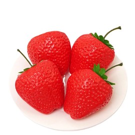 OUNONA Strawberry, Strawberry Sample, Large Food Sample, Similar to Fruits Model, Fruit Model, Realistic 6 Pieces, Display, Pretend Play, Figurine, Interior, Food Toy, Display, Promotion, Goods,