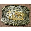 Unbranded Western Belt Buckle Gold Tone Praying Cowboy Kneeling At