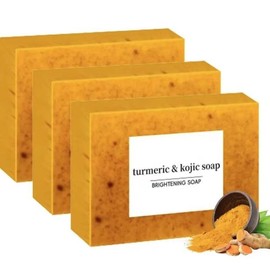 Turmeric & Kojic Acid Brightening Soap, Dark Spot Remover and glowing skin soap:_1PCS